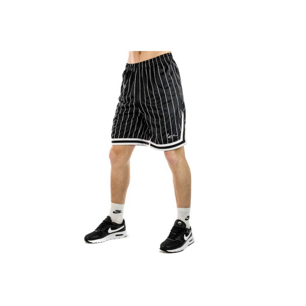 Karl Kani Small Sign Pinstripe Mesh Βερμούδα Αθλητική Ανδρική (KM-PS011-001-02 BLACK-WHITE)