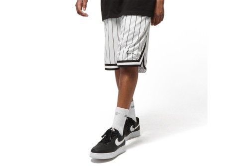 Karl Kani Small Signature Pinstripe Mesh Βερμούδα Αθλητική Ανδρική (KM-PS011-002-02 WHITE-BLACK)