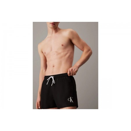 Calvin Klein Monogram Κοντού Μήκους Μαγιό Σορτς Μαύρο