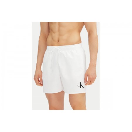 Calvin Klein Μεσαίου Μήκους Μαγιό Σορτς Λευκό