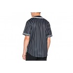 Karl Kani Kk Serif Pinstripe Baseball Πουκάμισο Κοντομάνικο Ανδρικό (KM221-115-1)
