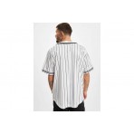 Karl Kani Serif Pinstripe Baseball Shirt Πουκάμισο Κοντομάνικο Ανδρικό (KM221-115-2 WHITE-BLACK)