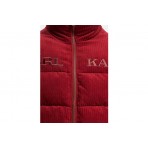 Karl Kani Retro Corduroy Ανδρικό Puffer Μπουφάν Βυσσινί