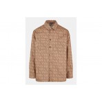 Karl Kani Ανδρικό Overshirt Πουκάμισο Καφέ, Μπεζ