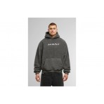 Karl Kani Silver Teddy Ανδρικό Φούτερ με Κουκούλα Γκρι Σκούρο