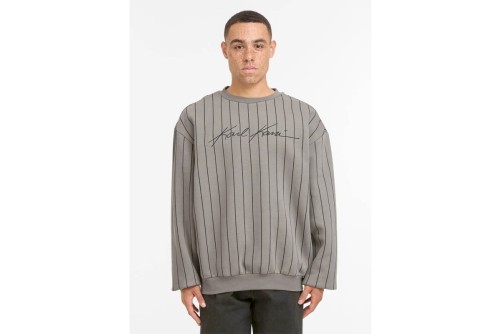 Karl Kani Autograph Pinstripe Μπλούζα Με Λαιμόκοψη Ανδρική (KM253-057-1)