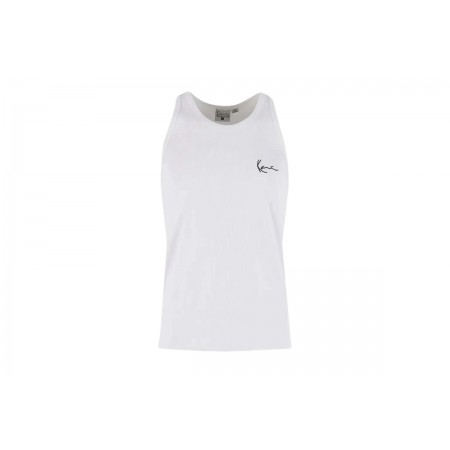 Karl Kani Signature Rib Ανδρική Αμάνικη Μπλούζα Λευκή