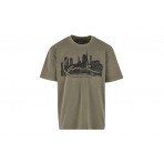 Karl Kani Signature Skyline Washed Boxy Print Ανδρικό Κοντομάνικο T-Shirt Χακί