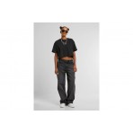 Karl Kani Signature Essential Γυναικείο Crop Κοντομάνικο T-Shirt Μαύρο