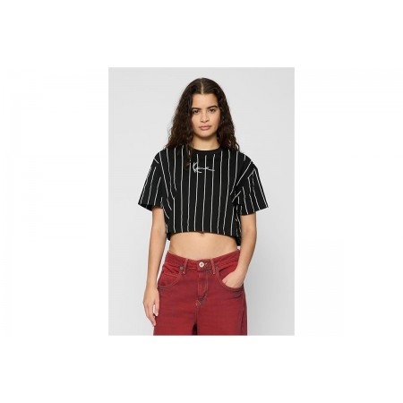 Karl Kani Small Signature Essential Γυναικεία Κοντομάνικη Cropped Μπλούζα