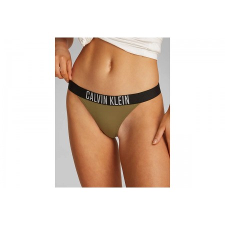 Calvin Klein Intense Power Γυναικείο Brazilian Μαγιό Bikini Bottom Χακί