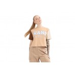 Karl Kani Serif Crop Block Tee T-Shirt Γυναικείο (KW231-033-1 SAND-BROWN)