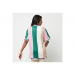 Karl Kani Serif Stripped Baseball Shirt Πουκάμισο Κοντομάνικο Γυναικεί (KW231-034-1 PINK-GREEN-WHITE)