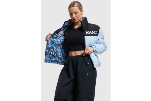 Karl Kani Retro Paisley Reversible Block Μπουφάν Puffer Γυναικείο (KW233-029-1 LIGHT BLUE-BLACK)