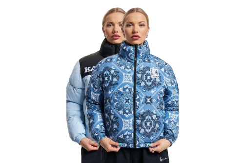 Karl Kani Retro Paisley Reversible Block Μπουφάν Puffer Γυναικείο (KW233-029-1 LIGHT BLUE-BLACK)