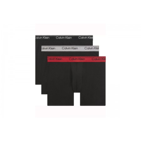 Calvin Klein Relaxed Dart Icon Cotton Stretch Εσώρουχο Boxer 3-Τεμάχια 