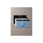 Calvin Klein Graphic Monogram Ανδρικά Εσώρουχα Boxer Μαύρα, Γαλάζια, Λευκά 3 Τεμάχια