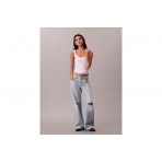 Calvin Klein Slim Ribbed Cotton Μπλούζα Αμάνικη Γυναικεία (LV047A804G YAA)