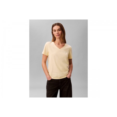 Calvin Klein Monogram Γυναικείο Κοντομάνικο T-Shirt Κίτρινο 