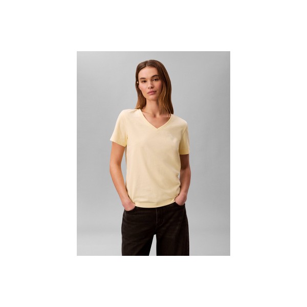 Calvin Klein Relaxed Monogram V-Neck T-Shirt Γυναικείο (LV047B205G 4MY)