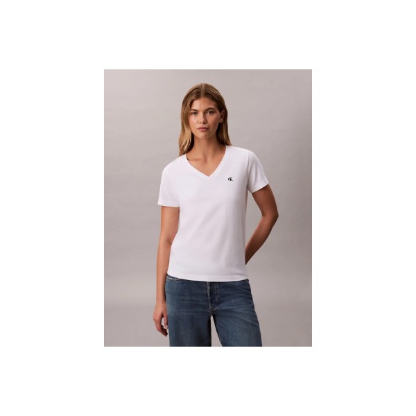 Calvin Klein Relaxed Monogram V-Neck T-Shirt Γυναικείο (LV047B205G YAA)