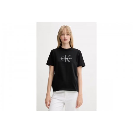 Calvin Klein Monogram Logo Γυναικείο Κοντομάνικο T-Shirt Μαύρο