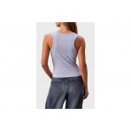 Calvin Klein Cotton Stretch Rib Γυναικεία Αμάνικη Μπλούζα Λιλά