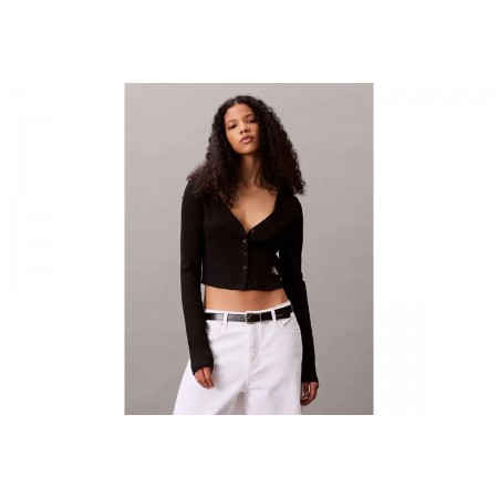 Calvin Klein Ribbed Slim Ζακέτα Βαμβακερή Γυναικεία 