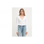 Calvin Klein Ribbed Slim Γυναικεία Βαμβακερή Ζακέτα Λευκή