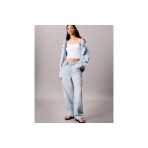 Calvin Klein Cotton Rib Γυναικείο Αμάνικο Crop Top Λευκό