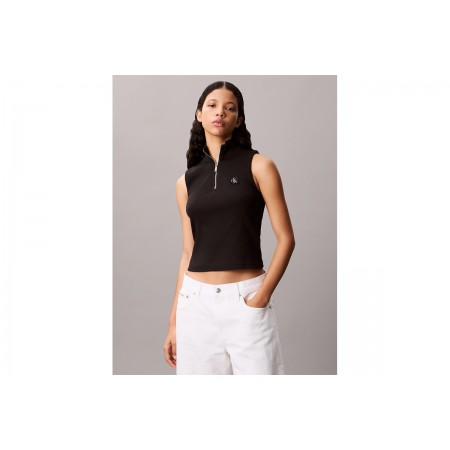 Calvin Klein Sleeveless Quarter Zip Μπλούζα Αμάνικη Γυναικεία 