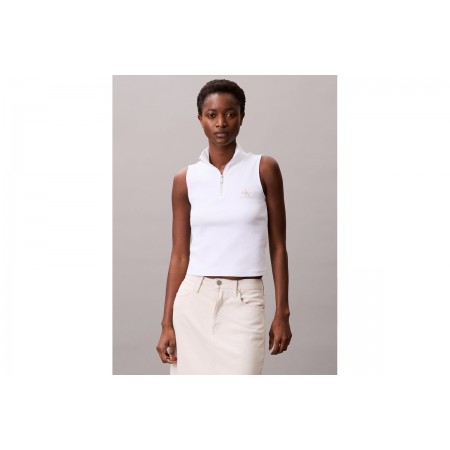 Calvin Klein Sleeveless Quarter Zip Μπλούζα Αμάνικη Γυναικεία 