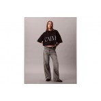 Calvin Klein Graphic Logo Γυναικείο Κοντομάνικο Crop Top Μαύρο