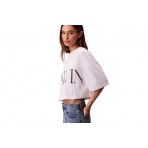 Calvin Klein Graphic Logo Γυναικείο Κοντομάνικο Crop Top Λευκό
