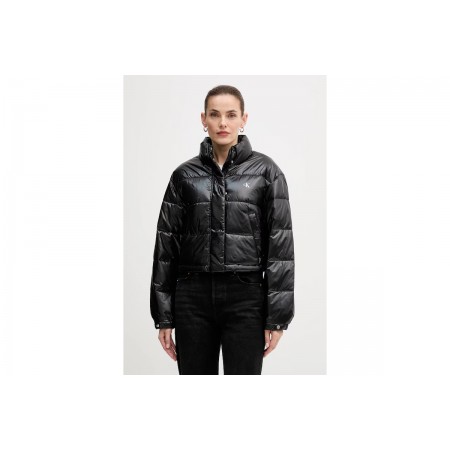 Calvin Klein Shine Cropped Γυναικείο Μπουφάν Puffer Μαύρο