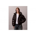 Calvin Klein Γυναικείο Μπουφάν Puffer με Κουκούλα Μαύρο