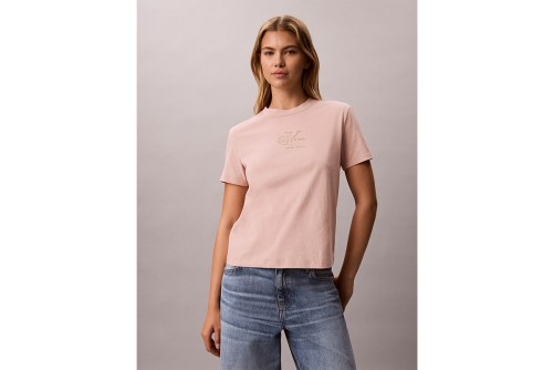 Calvin Klein Glossy Metallic Logo T-Shirt Γυναικείο (LV047D873G 3T3)