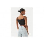 Calvin Klein Ribbed Cotton Cami Γυναικείο Αμάνικο Crop Top Μαύρο