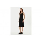 Calvin Klein Baby Rib Γυναικείο Φόρεμα Midi Μαύρο