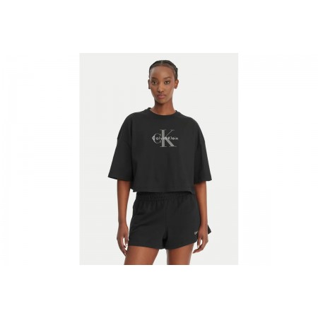 Calvin Klein Boxy Crop Monologo T-Shirt Γυναικείο 