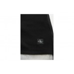 Calvin Klein Woven Label Baby Rib Γυναικεία Βαμβακερή Ζακέτα Μαύρη