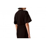 Calvin Klein Milano Jersey Draped Γυναικείο T-Shirt-Φόρεμα Mini Μαύρο