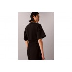 Calvin Klein Milano Jersey Draped Γυναικείο T-Shirt-Φόρεμα Mini Μαύρο