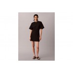 Calvin Klein Milano Jersey Draped Γυναικείο T-Shirt-Φόρεμα Mini Μαύρο