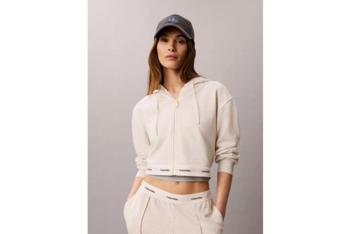 Calvin Klein Cropped Logo Ζακέτα Βαμβακερή Γυναικεία (LV047G252G P4P)
