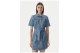 Calvin Klein Belted Denim Shirt Γυναικείο Φόρεμα Mini Μπλε