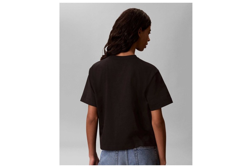 Calvin Klein Monologo Boxy Γυναικείο Κοντομάνικο T-Shirt Μαύρο