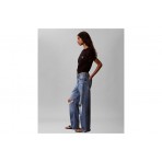Calvin Klein Monologo Boxy Γυναικείο Κοντομάνικο T-Shirt Μαύρο