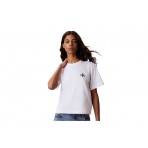Calvin Klein Monologo Boxy Γυναικείο Κοντομάνικο T-Shirt Λευκό