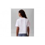Calvin Klein Monologo Boxy Γυναικείο Κοντομάνικο T-Shirt Λευκό
